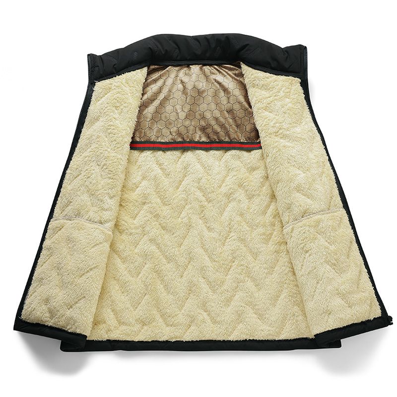 แคชเมียร์บุรุษเสื้อกั๊กWindproof Lambswool Grapheneความร้อนGatheringเสื้อแขนกุดผู้ชายอเนกประสงค์กลางแจ้งThickenเสื้อกั๊ก