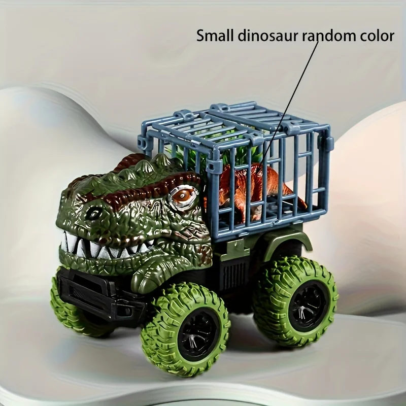 プルバック恐竜トラックおもちゃ 車輸送トラックおもちゃ 恐竜フィギュア付き 男の子用 幼児用 T-レックス恐竜ゲーム モンスタートラック
