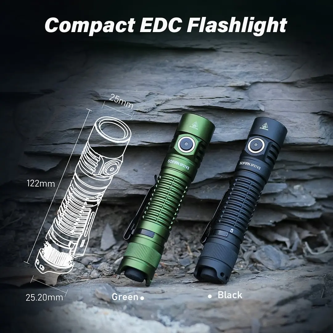 Sofirn SP31 V3.0 Powerful Tactical Flashlight SST40/519A 2000lm 18650 LED Torch USB C Rechargeable Light Lamp with Dual Switch