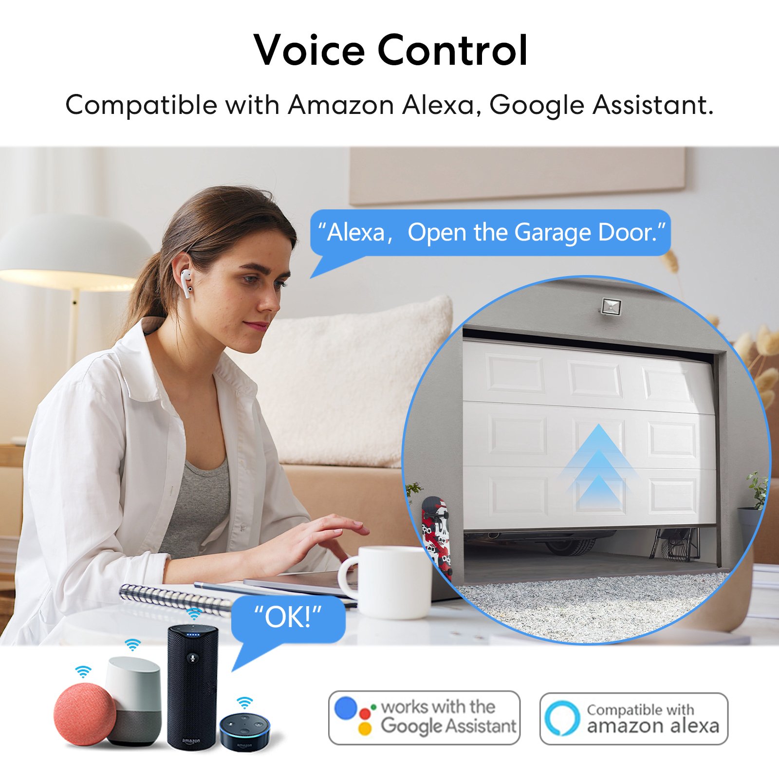 Loratap tuya vida inteligente abridor de porta da garagem controlador interruptores contato seco sistema alarme segurança trabalho google assistente alexa