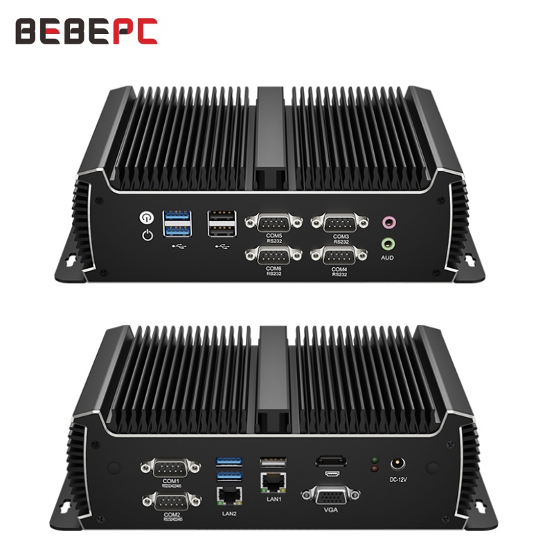 BEBEPC MINI PC Fanless i5 6300U 1135G7U 2.40GHz 2*LAN i225 2.5G WIN10/11 LINUX 6*COM 4*RS232 2*RS485 Industrial control  PC