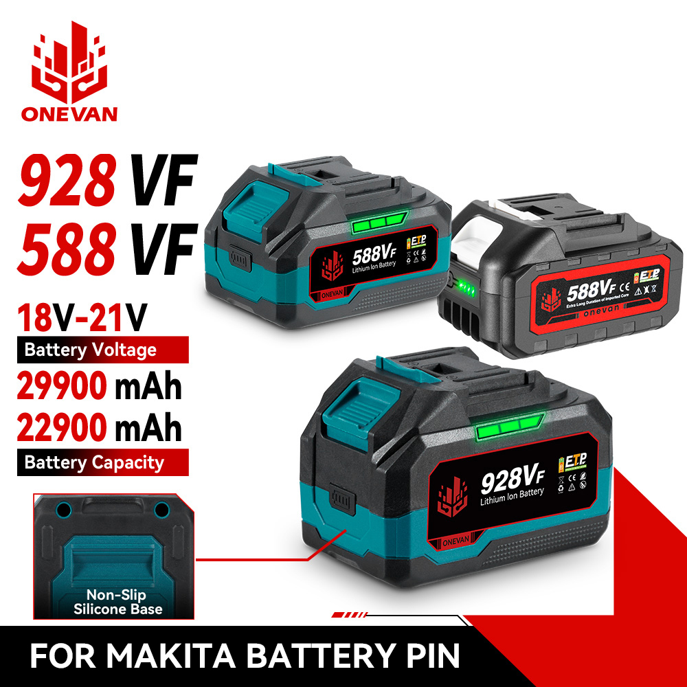 ONEVAN 22900mAh 29900mAh Oplaadbare Lithium Ion Batterij Met Batterij indicator Moersleutel Power Tool Voor Makita 18V batterij Pin