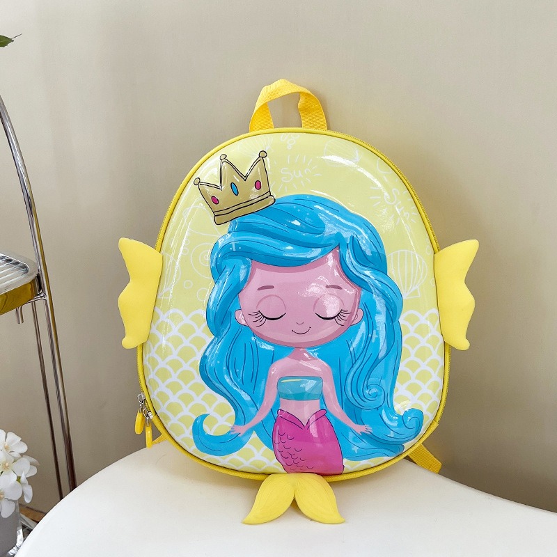Cartoon Mermaid Backpack Kindergarten Schoolbag EVA Eggshell Children's School Bag 2-5 Years Old Girls Book Bag Kids Backpack