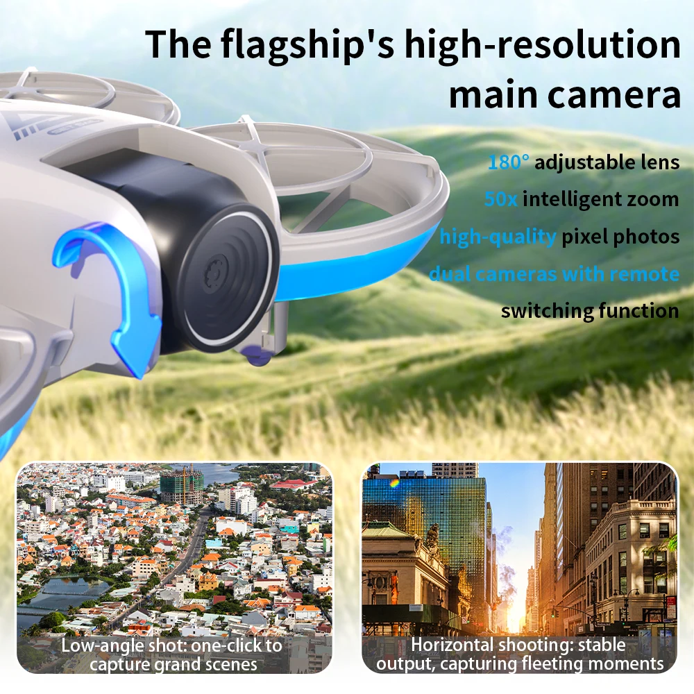 Xiaomi e69 mini drone câmera hd evitar obstáculos fotografia aérea sem escova profissional câmera dupla com tela quadcopter