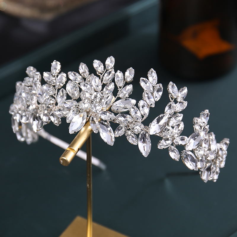 Bruiloft Bruids Hoofdband Handgemaakte Strass Kristal Bloem Hoofdband Haarband Tiara Voor Vrouwen Bruiloft Haaraccessoires Sieraden