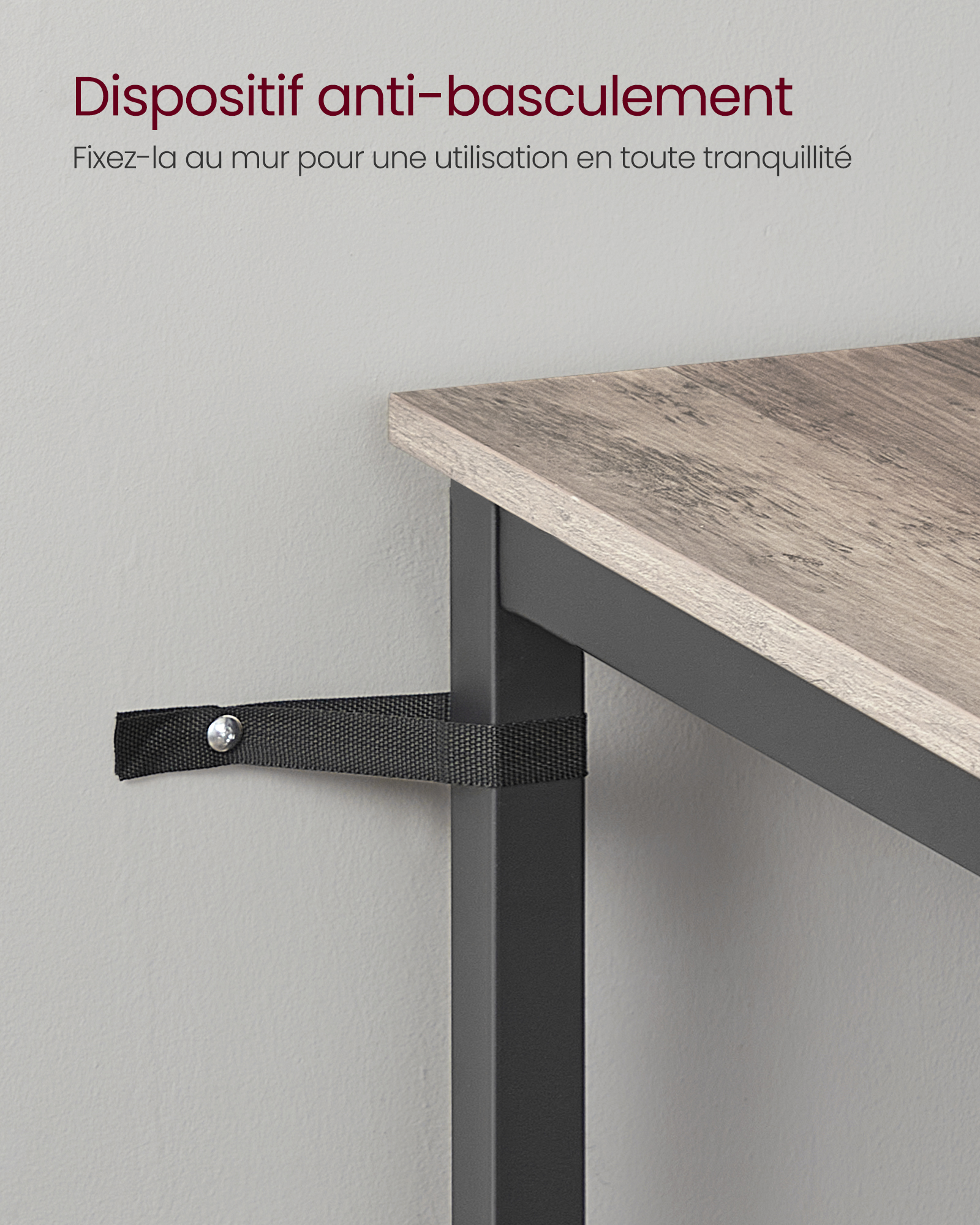 VASAGLE Table Haute, Table de Bar Carrée, Cadre en Acier, 60 x 60 x 92 cm, Montage Facile, pour Cuisine, Salon, Style Industriel