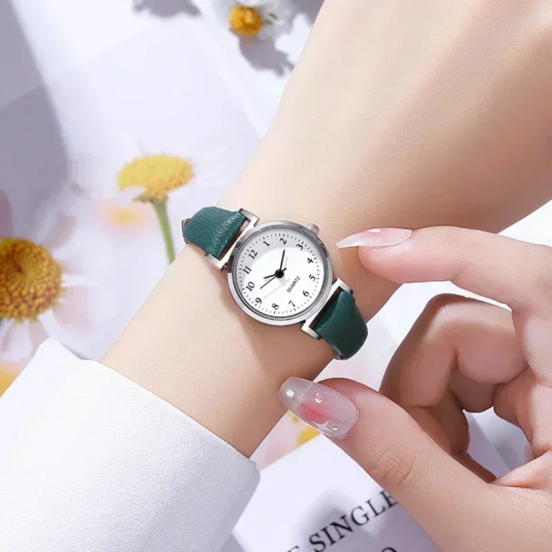 Reloj de cuarzo de marca de alta calidad Para Mujer, reloj informal con esfera pequeña, correa de cuero, pulsera Para Mujer