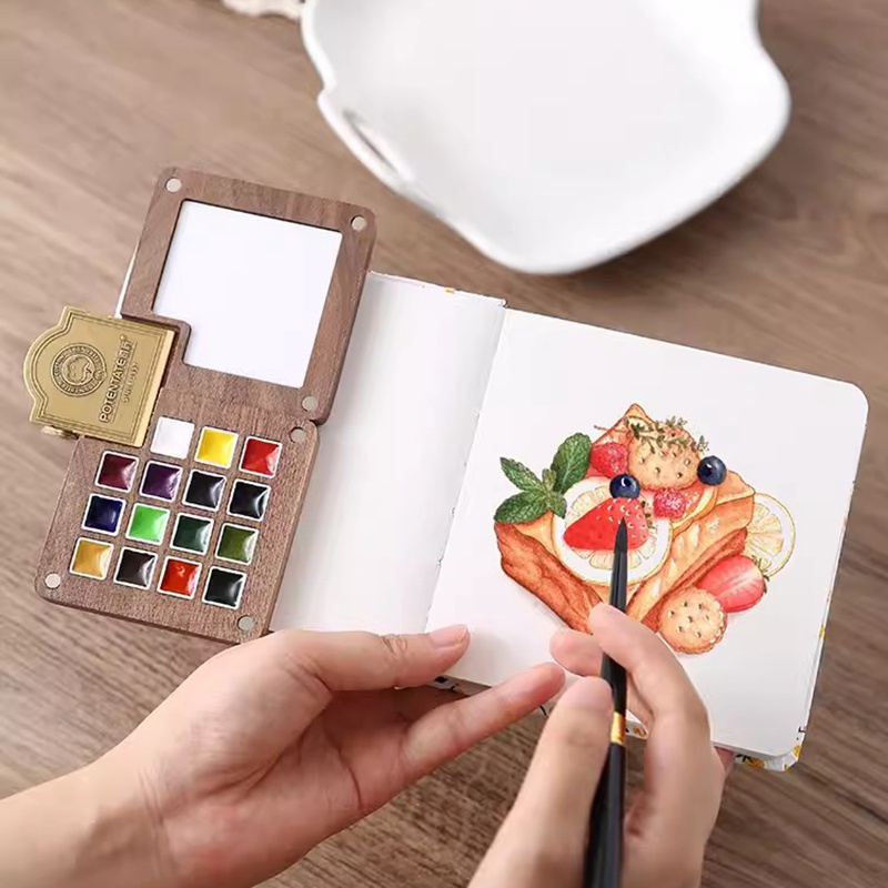 Деревянная портативная мини-Палитра для рисования