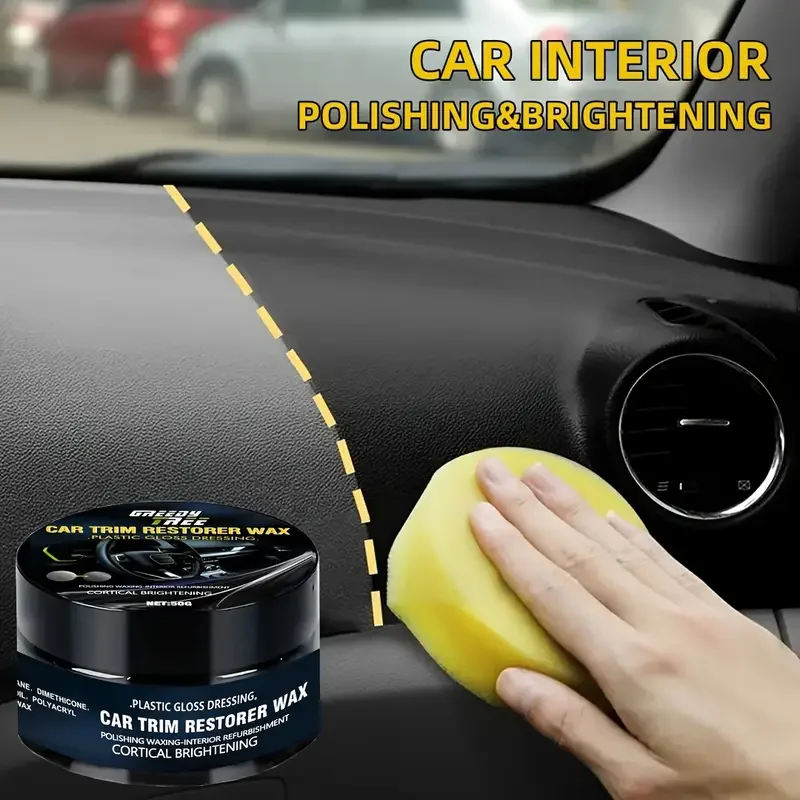 Agente de reparo de plástico de carro cristalina - agente de revestimento de cera de renovação de interior e painel de carro cera de polimento de carro