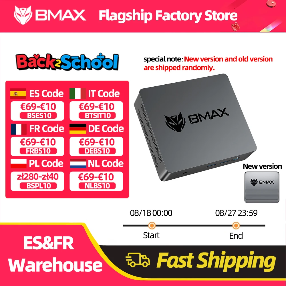 BMAX B3 Mini PC Windows 11 Pro Intel N5095 8 GB RAM DDR4 256 GB SSD Intel 11a generazione UHD Grafica 1000 Mbps Ethernet