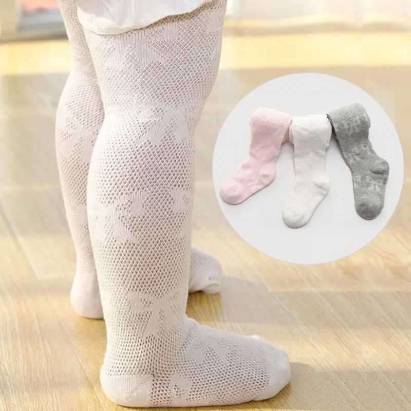 1/3 Uds. Medias finas para bebés recién nacidos para niñas, pantimedias finas de malla de verano para niños pequeños, mallas informales suaves para niñas blancas, rosas y grises
