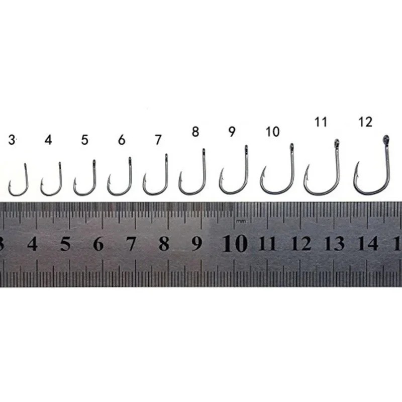 400Pcs 높은 탄소 강철 낚시 후크 넓은 간격 오프셋 Jip 가시 잉어 낚시 후크 10 크기와 바닷물 민물에 대 한 설정