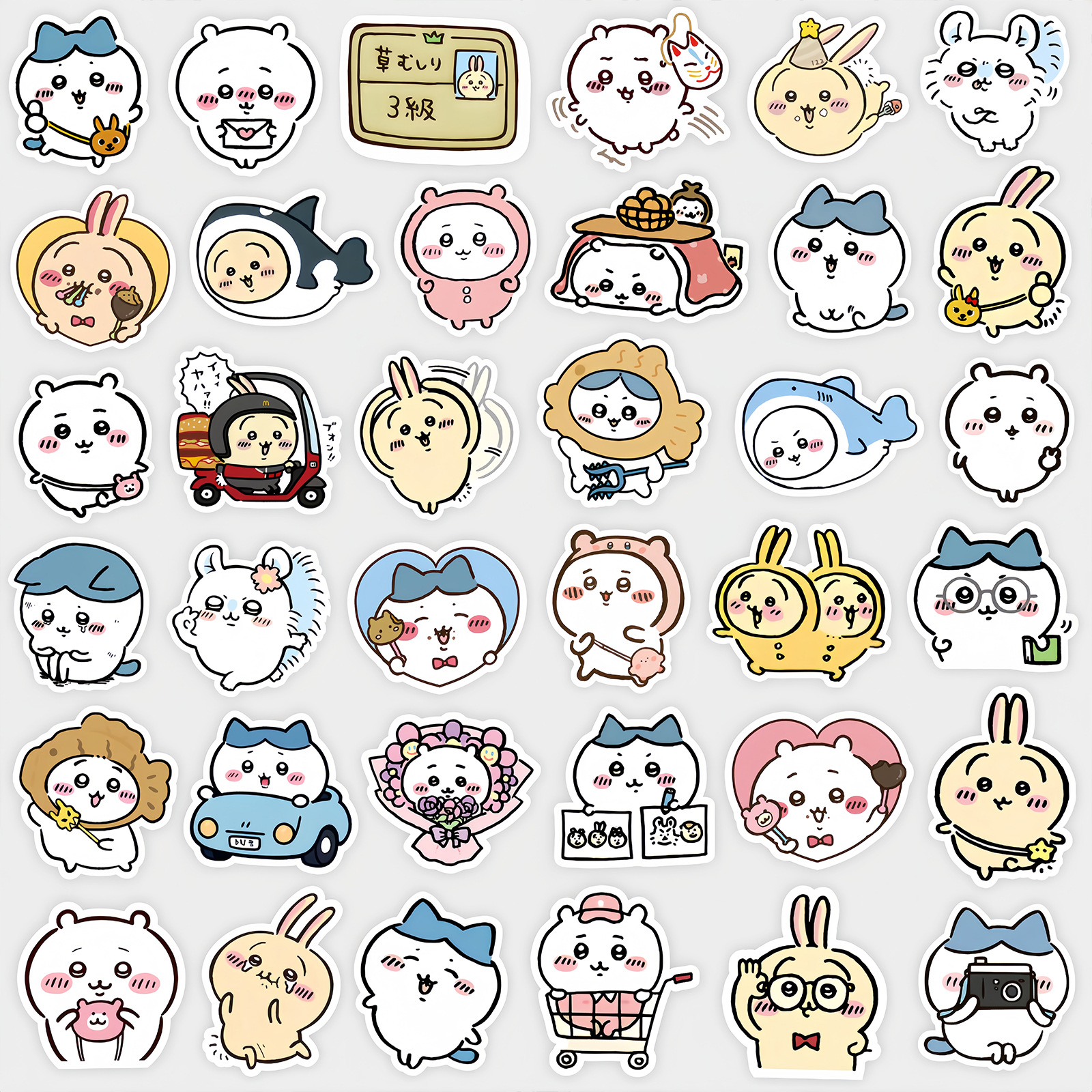 100pcs Kawaii Jiikawa 만화 스티커 장식 책상 노트북 스크랩북 수하물 편지지 귀여운 낙서 스티커 어린이 선물