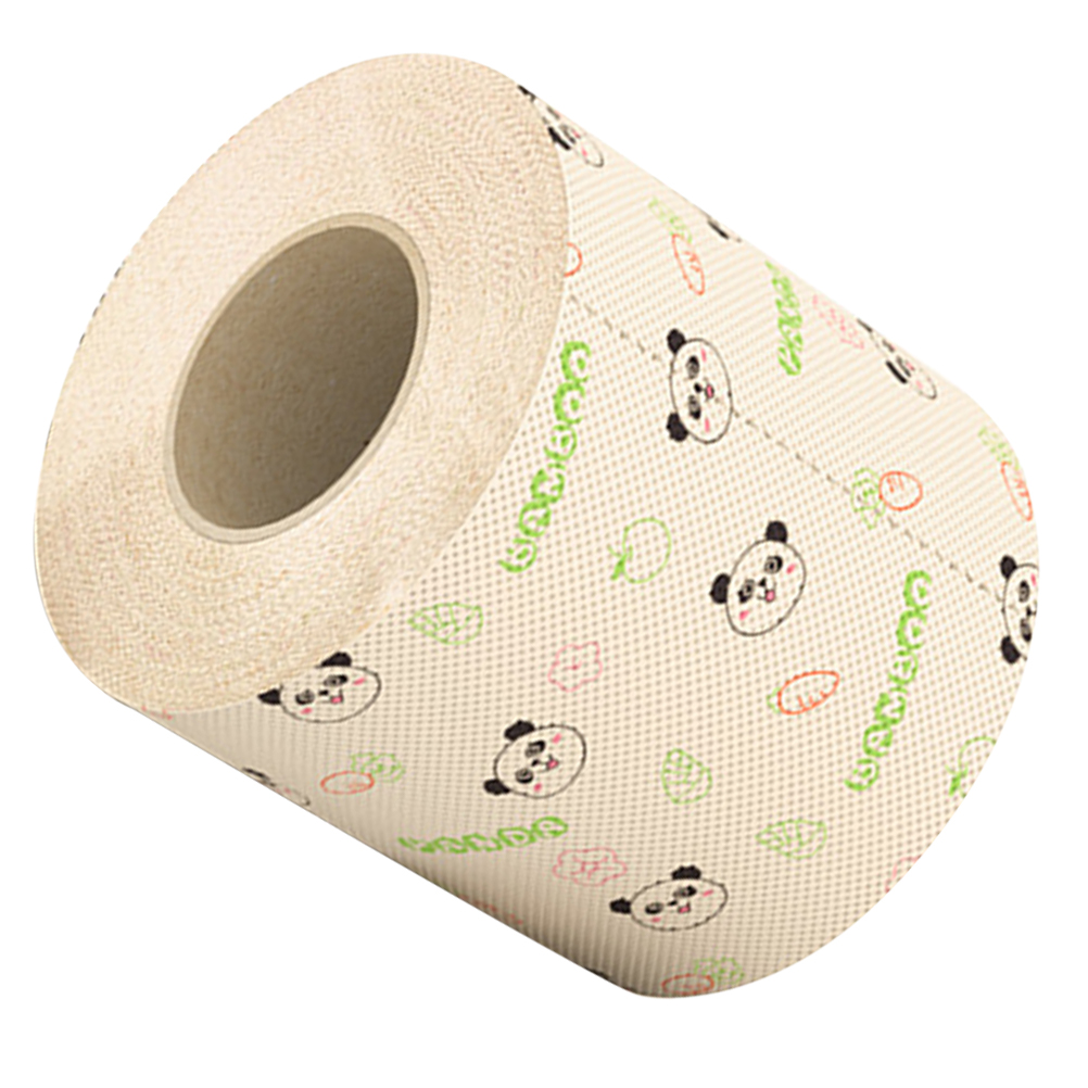 Fancy Patterned Toilet Paper Bamboo Printed Roll Towels Vivid Panda Design Soft Bathroom Tissue Rolls Home Office