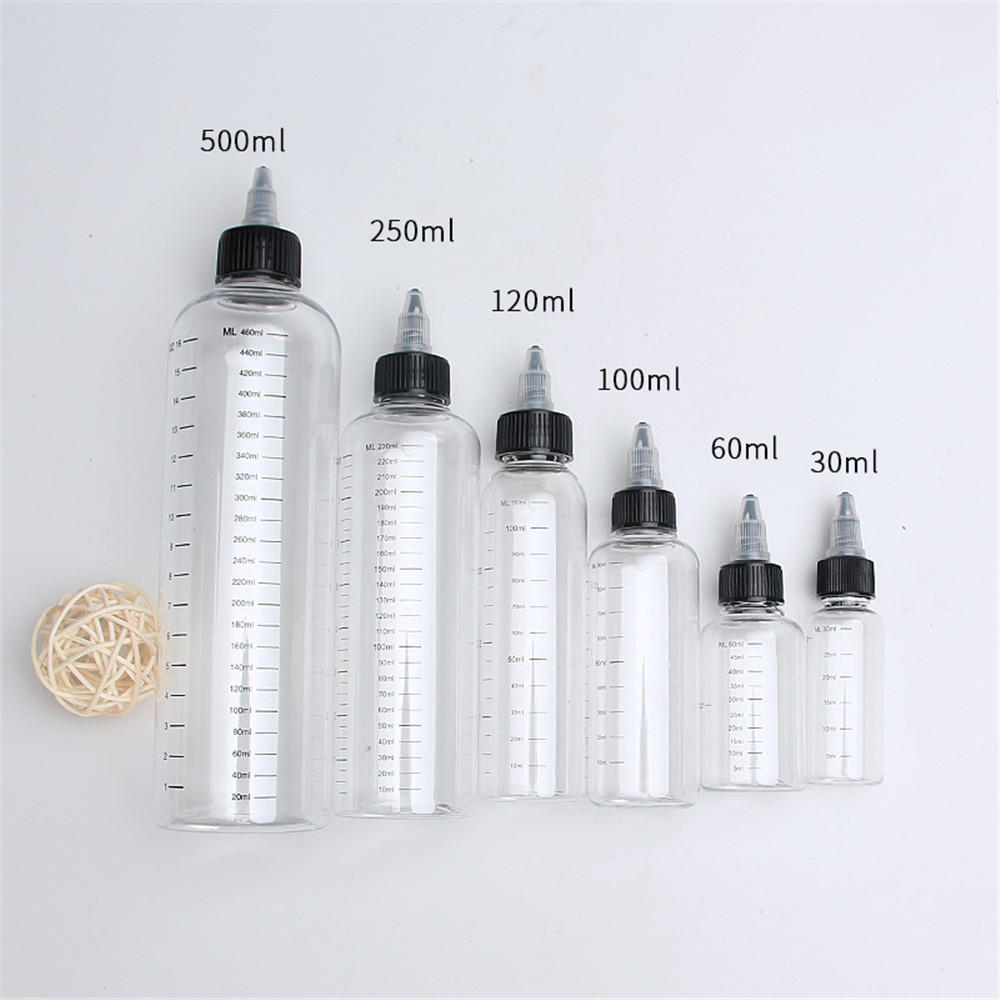 Plastic Needle-Nosed Scale Squeeze Bottle Squeezable Empty Bottle With Leak-Proof For Travel Cosmetics Storage Container