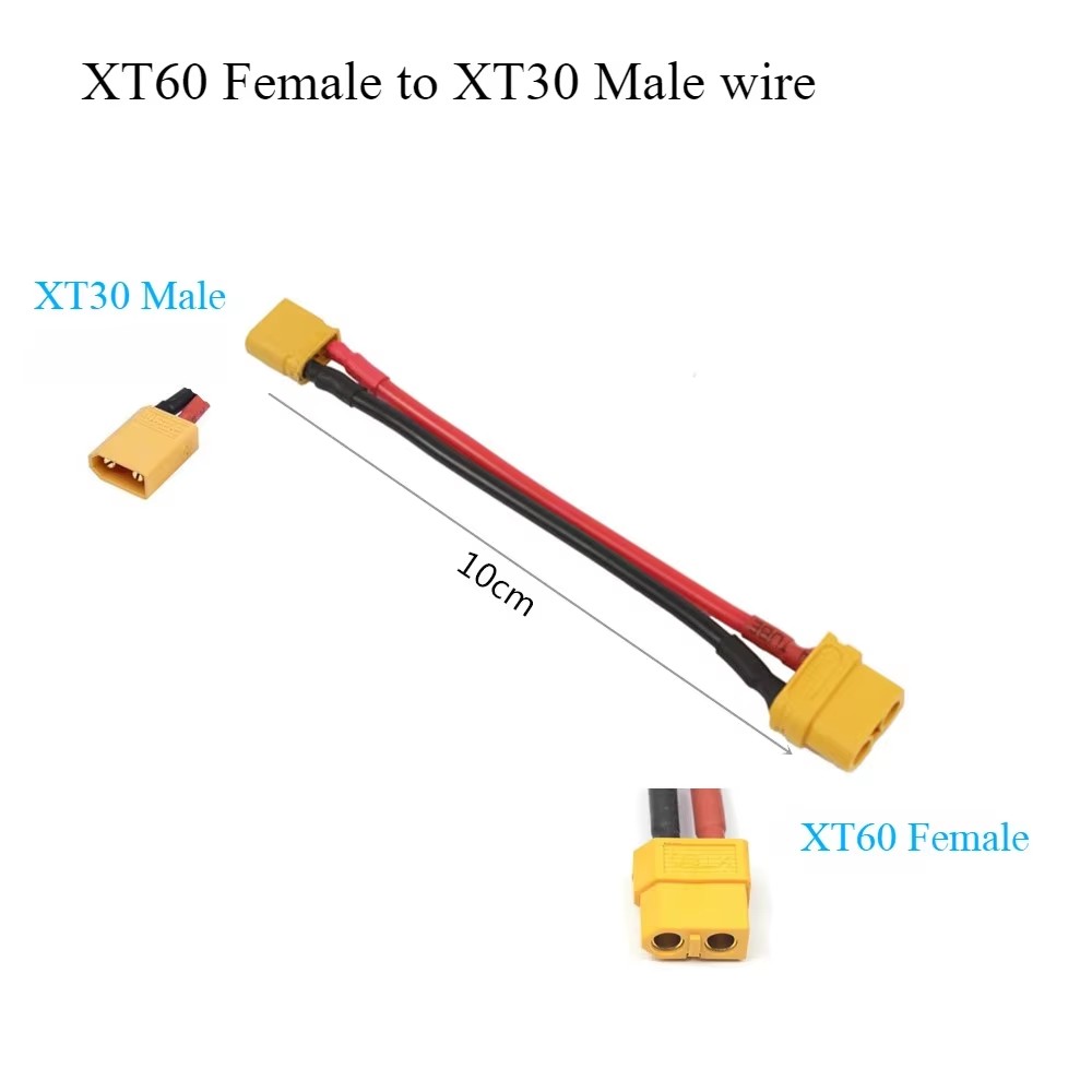 XT30 do XT60 męski/żeński adapter akumulatora RC Lipo 10CM kabel 16AWG przewód silikonowy do FPV RC akcesoria samochodowe CineLog35 części do dronów