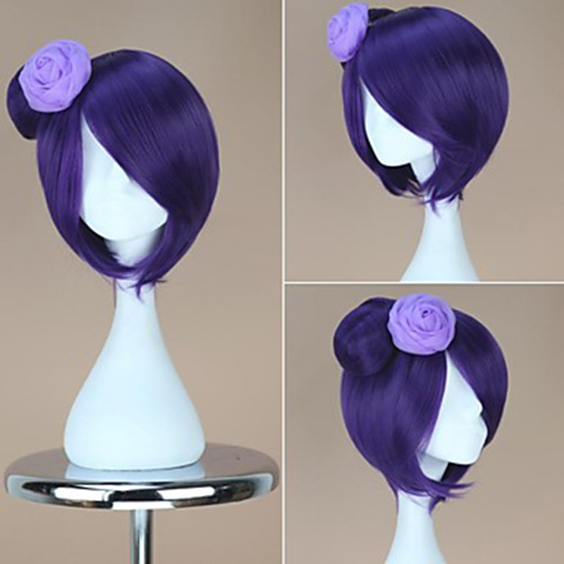 Hairjoy-peruca sintética com konan roxo, peruca cosplay fibra resistente ao calor (sem rosa)