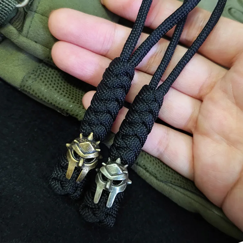 EDC Retro Paracord cierre paraguas cuerda casco de caballero máscara DIY cuchillo trenzado cuentas cordón accesorios al aire libre