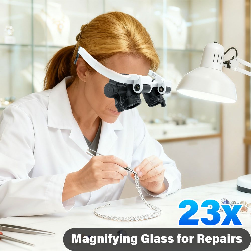 8X/15X/23X Telescopic Jeweler Magnifier Loupes With LED Light Len Magnifying Glass for Precision Work Eyewear Reading Watchmaker