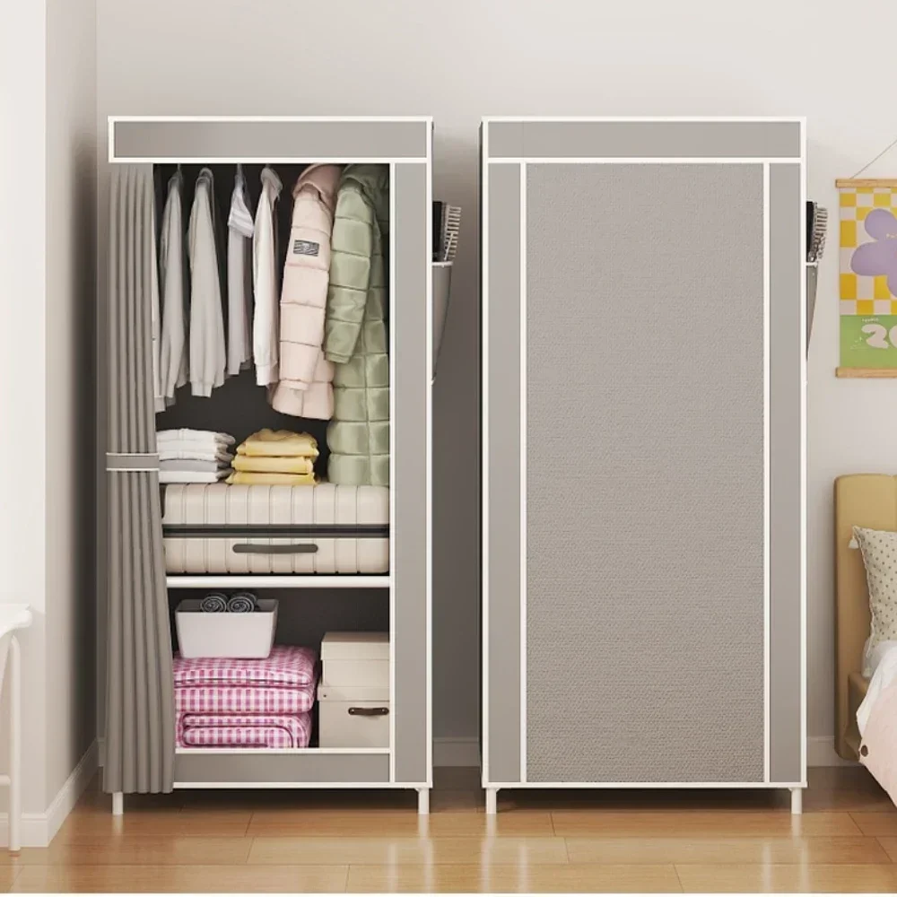 Armario de tela a prueba de polvo, colgador de ropa plegable multicapa de pie, muebles de dormitorio a prueba de polvo de gran capacidad
