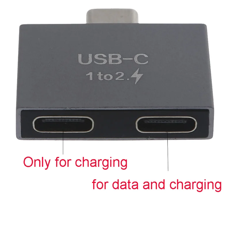 Mais novo usb c macho para duplo usb c fêmea divisor conversor adaptador conector de extensão para usb c pd carregador pc portátil