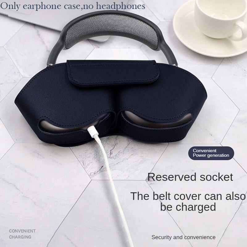 Für airpods max schutzhülle handheld blue tooth kopfhörer organizer leder kabellose kopfhörer hülle