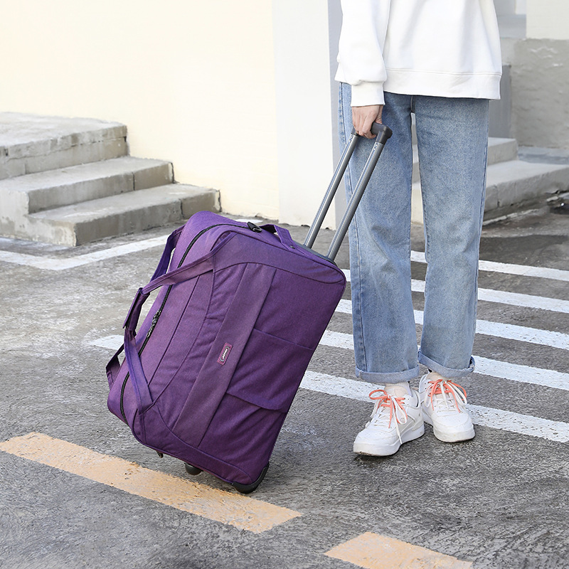 Grande Capacidade Mala de Viagem com Rodas, Trolley Bag, Rolling Bagagem, impermeável Saco de rodas, Boarding Bag, Oxford
