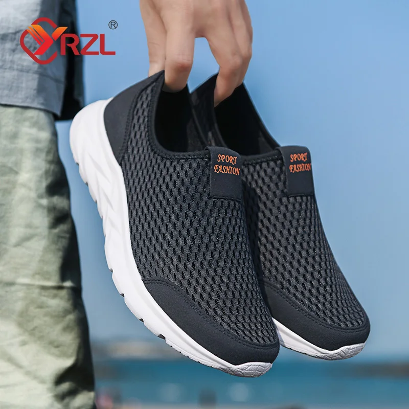 YRZL Herren-Turnschuhe, atmungsaktives Mesh, Herren-Freizeitschuhe, rutschfest, große Loafer, zum Gehen, leichte Herren-Tennisschuhe