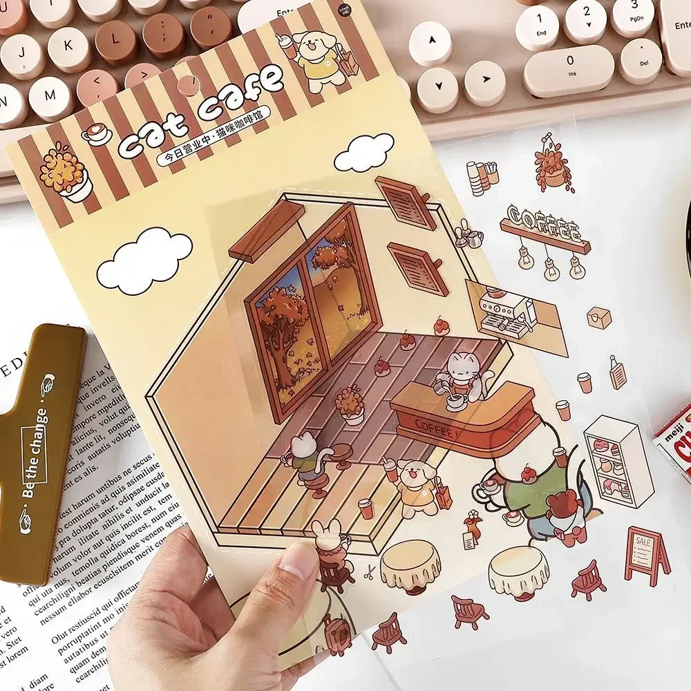 PET Sticker 3D Cute Cartoon Pocket Diy Scene Landscaping Decoration Sticker