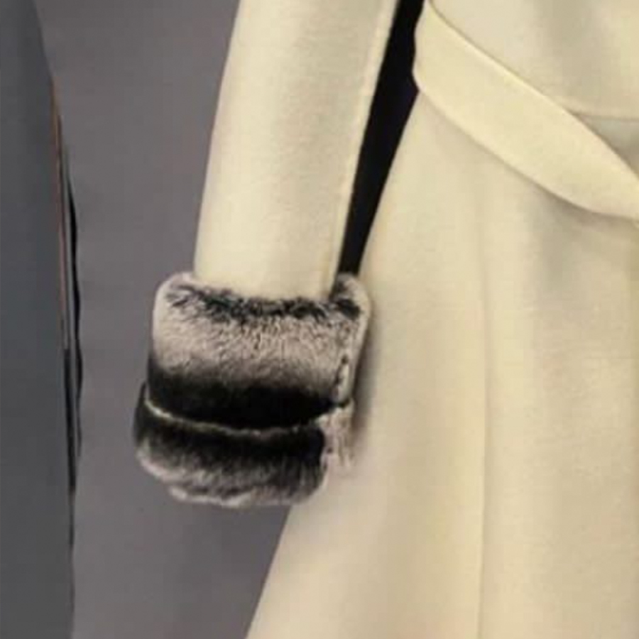 Cuello de piel auténtica de conejo Rex Natural, puños cálidos de alta calidad, moda de invierno, superventas