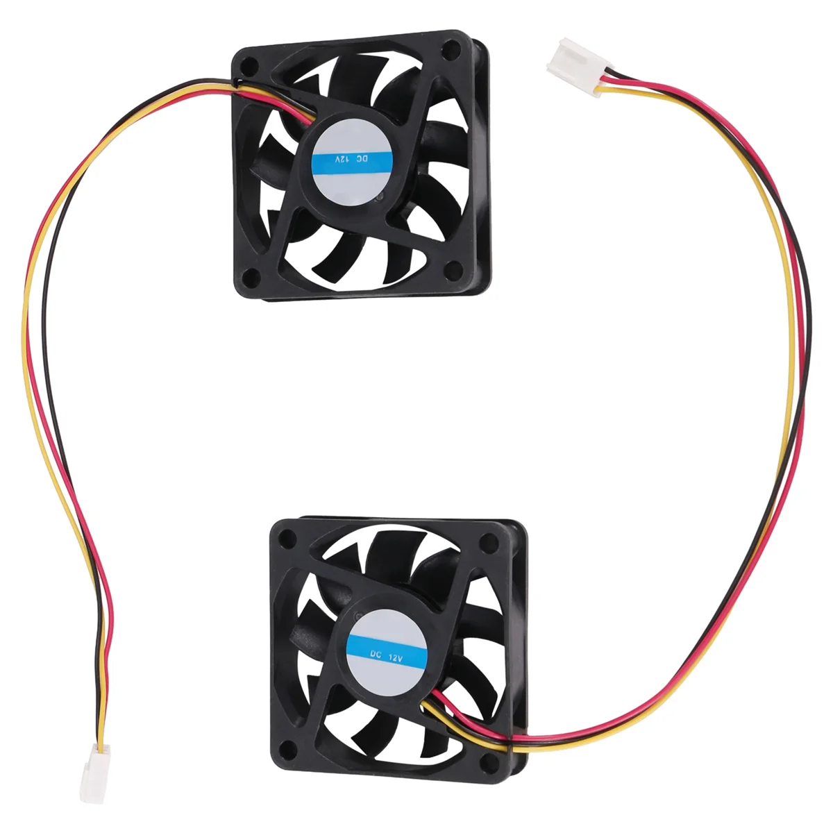 XFDE 60Mm 6Cm DC 12V 3 Pin Computer Case CPU Cooler Cooling Fan Black 2 Pcs