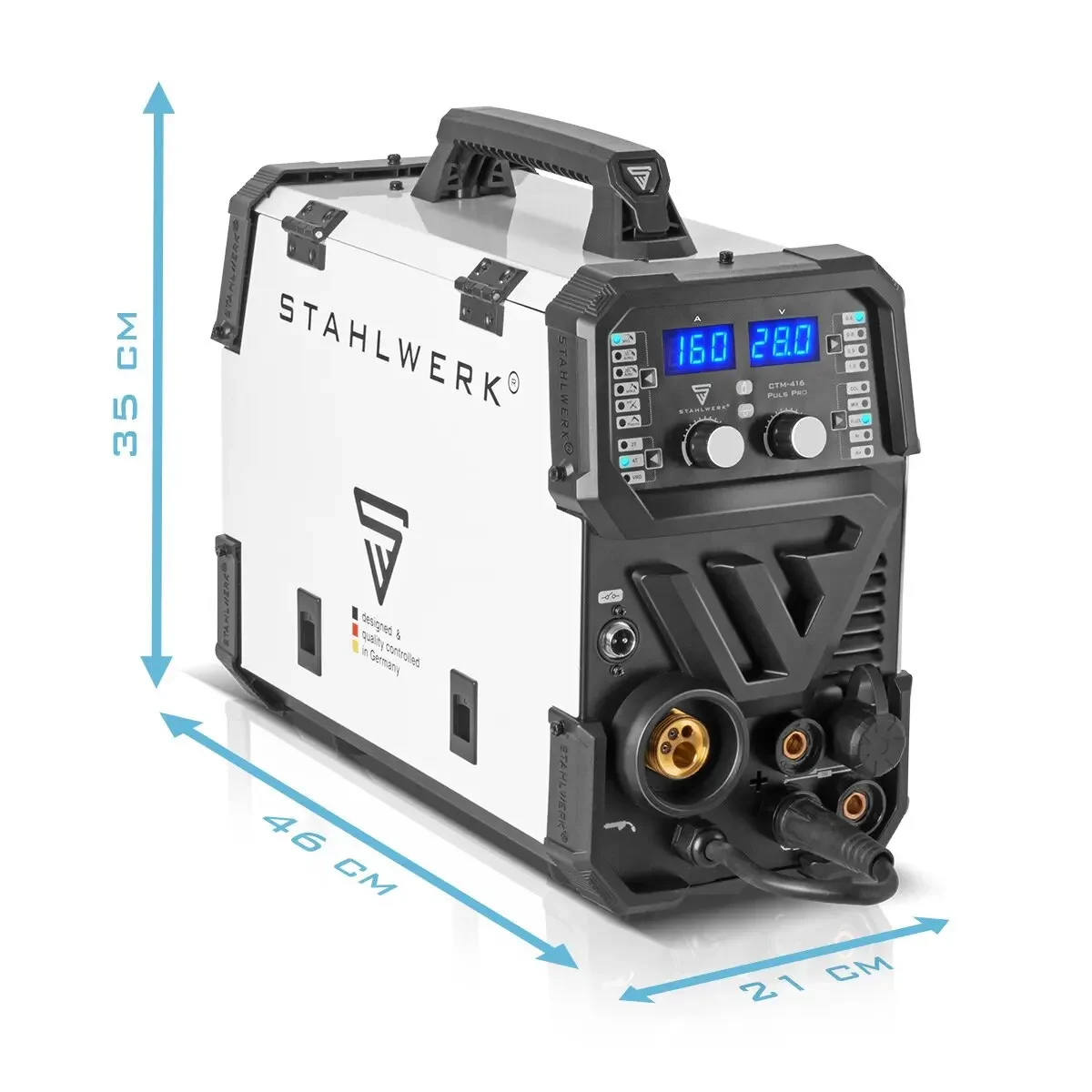 Soldador combinado com proteção a gás STAHLWERK CTM-416 Puls Pro 6 em 1 |   inversor com 160 A, máquina de solda de alumínio de pulso MIG