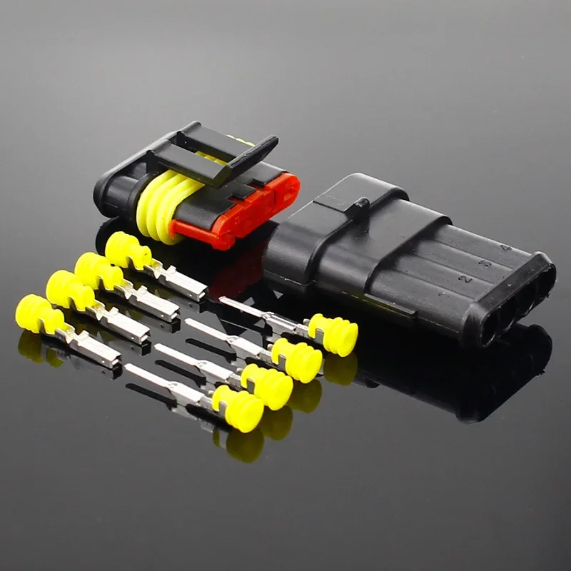 2-5 セットキット 2 ピン 1/2/3/4/5/6 ピンウェイ AMP スーパーシール防水電線コネクタプラグ車の防水コネクタ