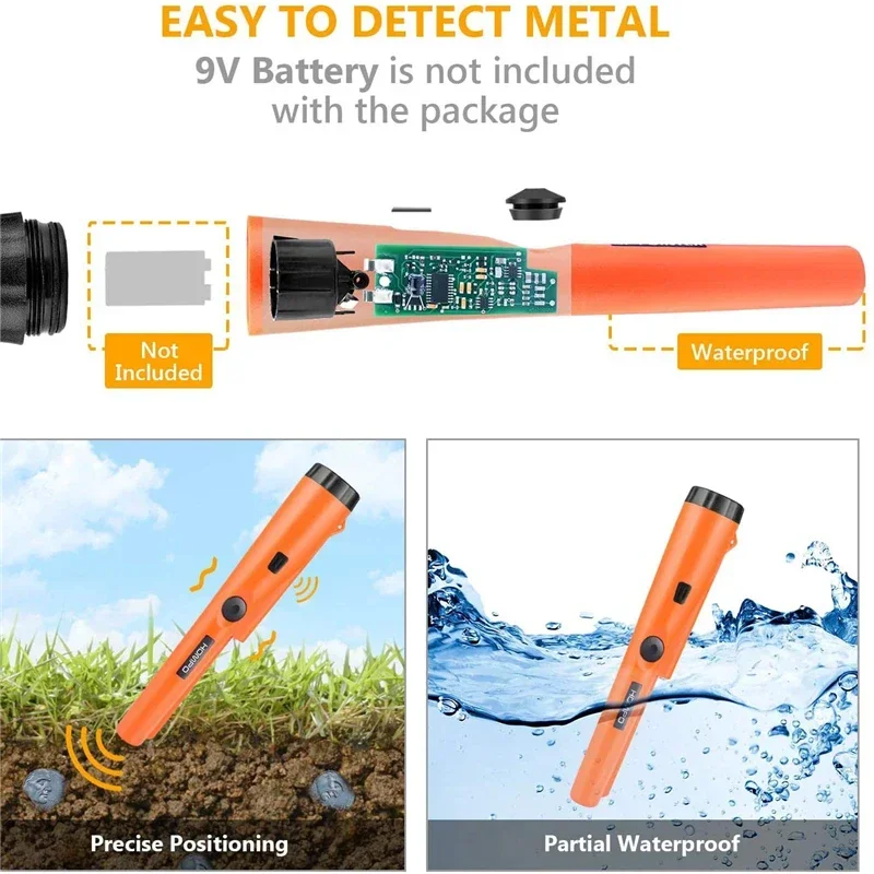 Handheld GP-Pointer With Belt And Holster, Portable 360° Scan Unearthed Treasure Detector For Locating Gold And Silver Jewelry