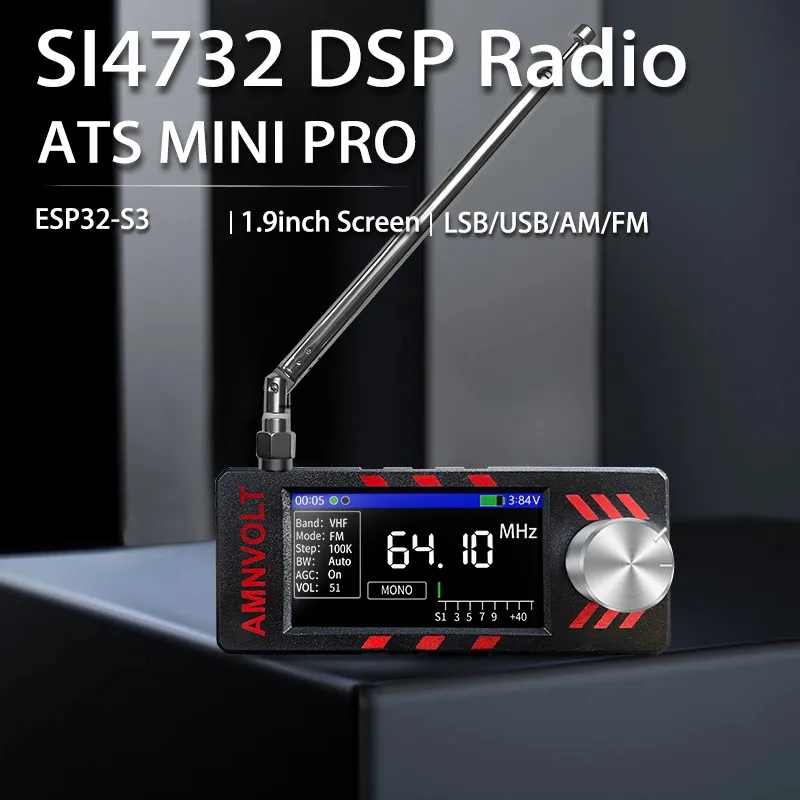 V3S AMNVOLT Mini SI4732 DSP Radio Receiver With Hi-Z, Headphone Amplifier Circuit AM SSB LSB USB Multi-Mode Reception