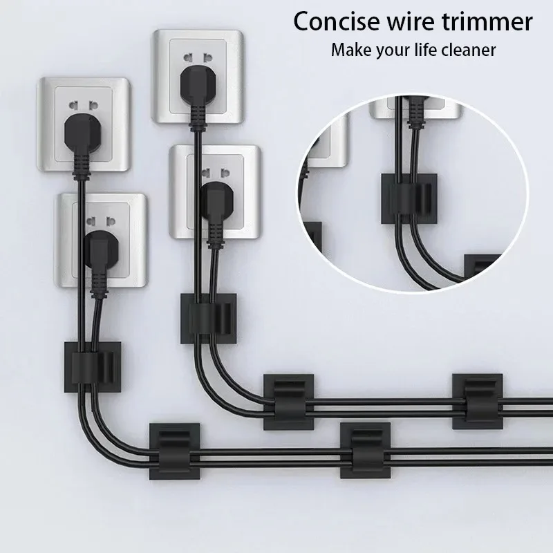 คลิปหนีบสายเคเบิลแบบยึดติดเอง รุ่น R-Type สำหรับจัดเก็บสายดาต้า ใช้ได้กับรถยนต์ โต๊ะทำงาน อุปกรณ์สำนักงาน อุปกรณ์ยึดสายเคเบิลอเนกประสงค์ สำหรับสายไฟ 20-40 ชิ้น