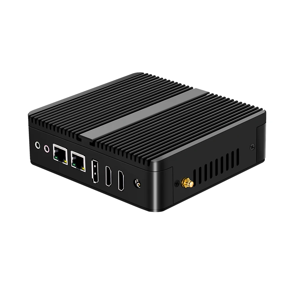 Topton Lüfterloser Mini-Computer der 12. Generation Alder Lake N100 J6413 Quad Core Dual LAN 2*COM NVMe Windows 11 3x4K UHD HTPC Industrie-PC