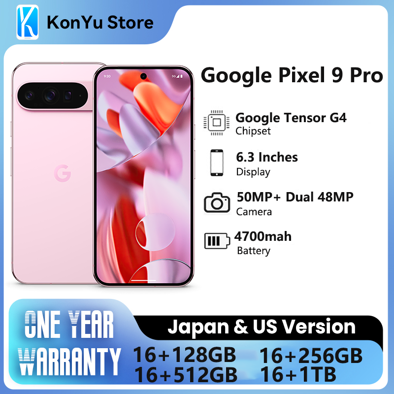 Global Rom nuevo Google Pixel 9 Pro 6,3 pulgadas OLED, 120Hz 4700 mAh 27W cableado Google Tensor G4 16GB RAM NFC IP68 50 MP SmartPhone