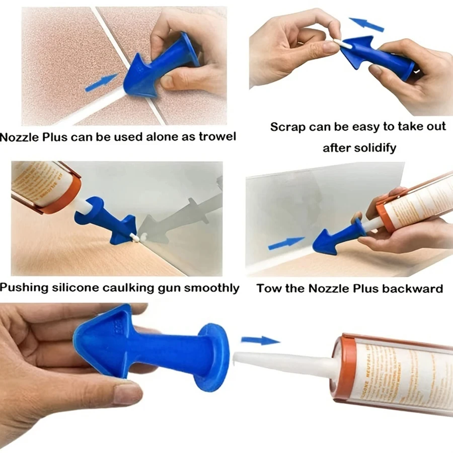 สีเขียวยิงกาวชุดเครื่องมือ 3PCS ซิลิโคน Applicators หัวฉีด,พลาสติก Caulk Finishing เครื่องมือสําหรับห้องครัว,ห้องน้ํา,หน้าต่าง