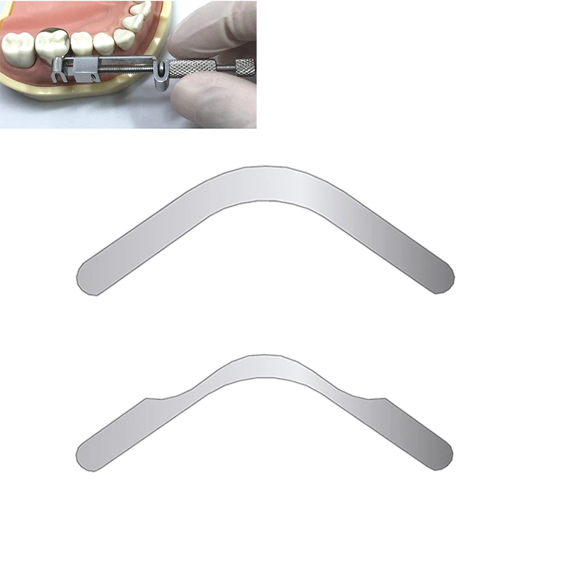 20 sztuk Dental Tofflemire Matrix podnoszenie ściany dziąsła duża krzywizna przekrój profilowane matryce matrycy opaski narzędzia do naprawy zębów