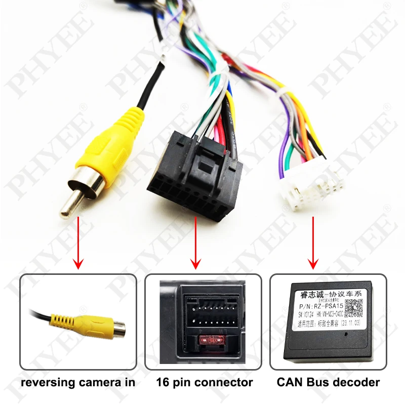 16 Pin Để Quadlock Dây Xi Nhan CANBUS Bộ Giải Mã Hộp Xe Quad Khóa Dây Cáp Adapter Dành Cho Xe Đạp Peugeot 3008 308 307 Đồng Hồ sega C5 C4 C3