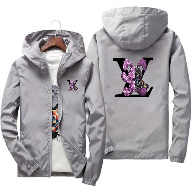 Nueva chaqueta cortavientos con capucha de marca de lujo para hombre, impermeable, chaqueta informal estampada de alta calidad para deportes de montañismo para hombre