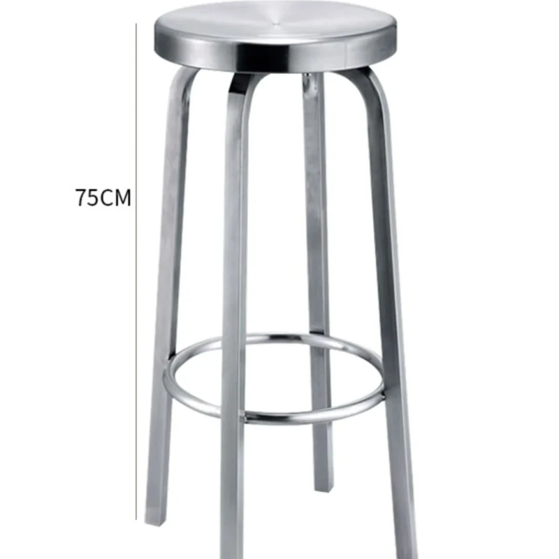 Taburete de Bar moderno de acero inoxidable 304, silla para mostrador de cafetería, taburete Industrial para desayuno, taburete Retro para Pub, taburete de Bar de alta calidad