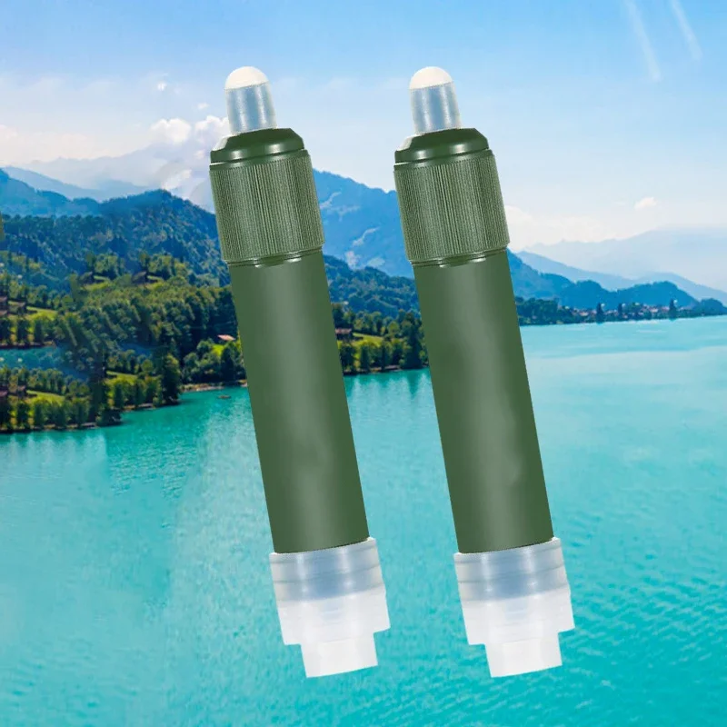 1pc Outdoor Mini Camping Zuivering Waterfilter Stro TUP Koolstofvezel Waterzak voor overleving of noodbenodigdheden