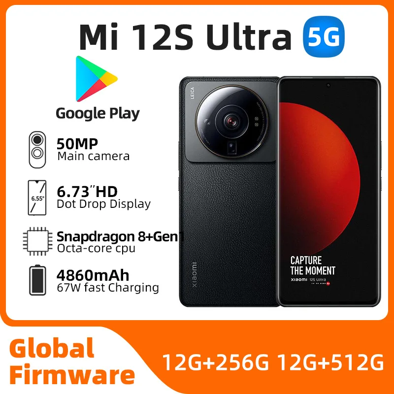 Xiaomi-Smartphone Mi 12S Ultra, 256GB/512GB, Snapdragon 8 Gen 1 + Octa Core, 50MP, lente Leica, 120Hz, 6,73 pulgadas, usado