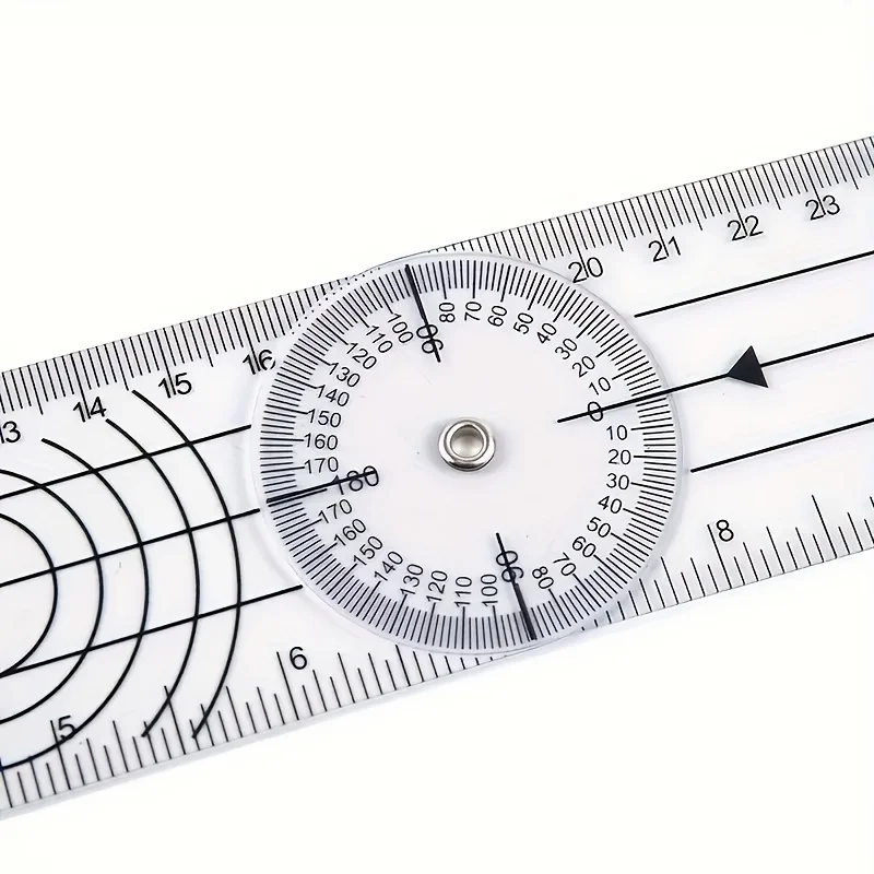 1 unidad 0-140mm ángulo goniómetro de 360 grados regla de ángulo espinal médico herramienta buscador de ángulo