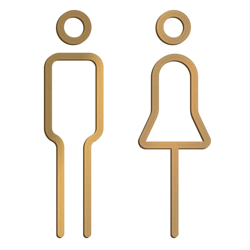 Targa per Wc Color oro nero targa per porta in ottone per porta della stanza di lavaggio etichetta adesiva per porta Wc