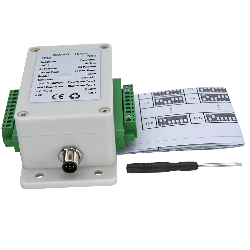 Conversor multifuncional nmea 2000, conexão de até 18 sensores 0-190 ohm cx5003 nmea2000, conversor para barco, iate, sensor marinho