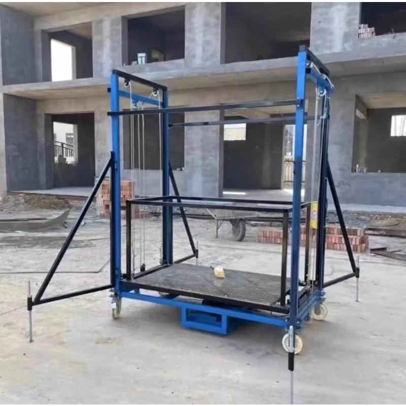 Sollevatore elettrico per impalcature, piattaforma di sollevamento automatica con telecomando mobile, ascensore portatile per decorazioni per interni ed esterni