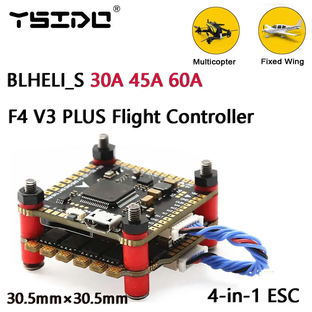 F4V3S F4 V3 V3S PLUS FC Stack/Flytower Flight Controller Board บารอมิเตอร์ OSD 30A 45A 60A ESC สําหรับ FPV Racing Drone Quadcopter